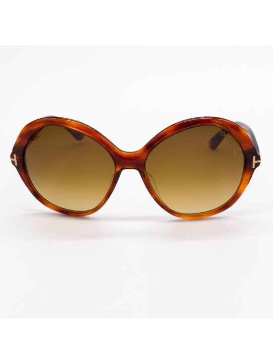 New Tom Ford Annabelle-02 TF1282 54F Round Oversized Women Havana Sunglasses Aut main image 5